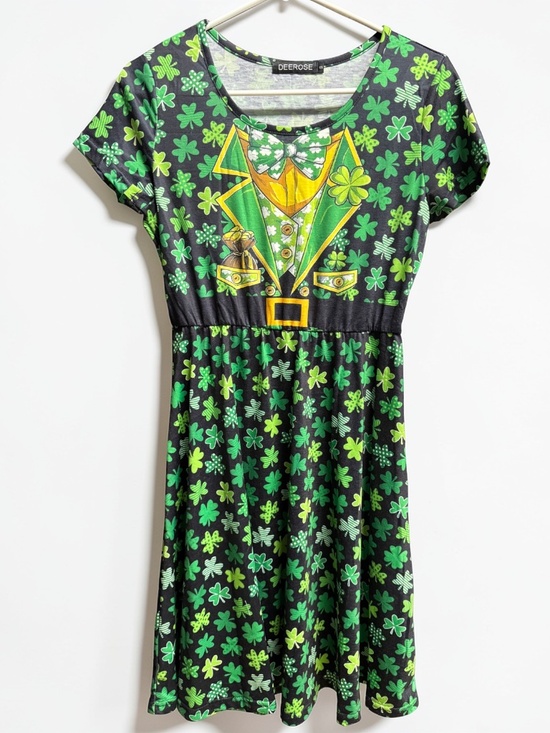 Deerose Dresses & Skirts - St Patrick’s Day Dress Women Small Shamrock Lucky Leprechaun Outfit Cute